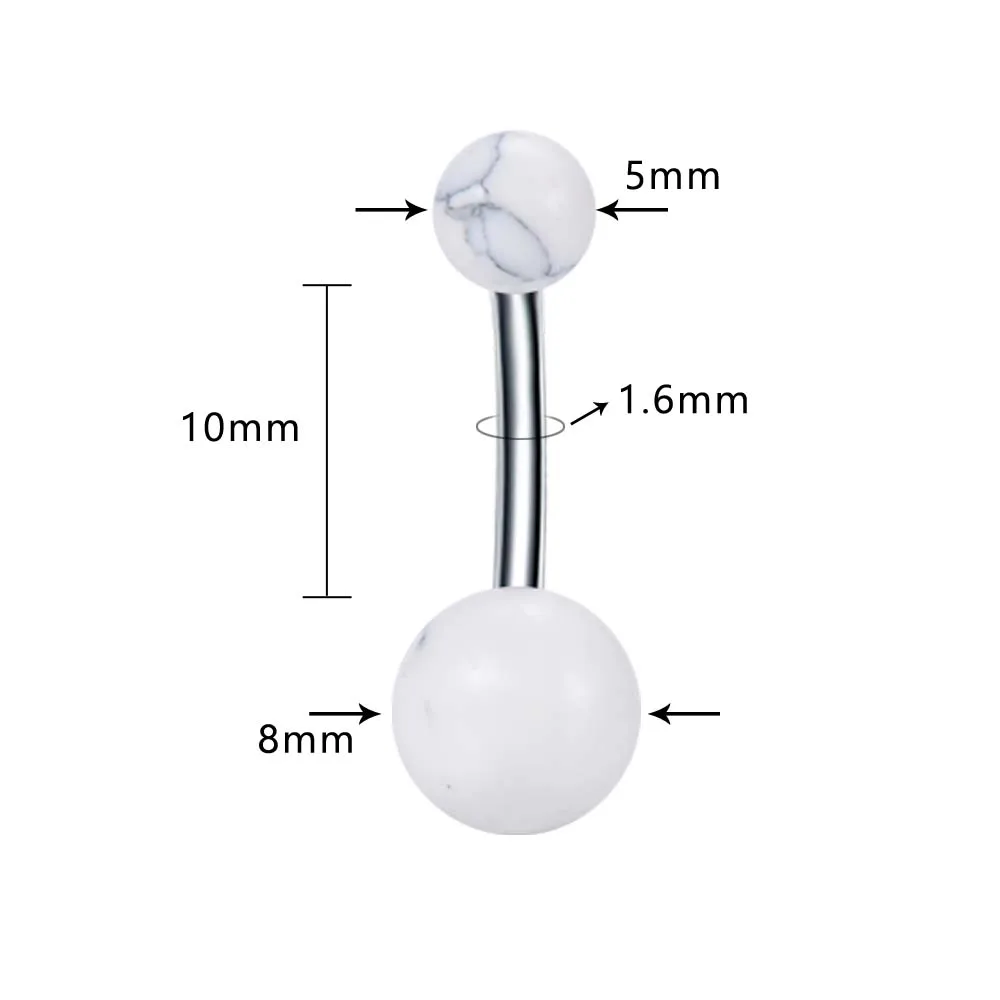 7 шт набор живота для пирсинга из хирургической стали Нержавеющая сталь опал