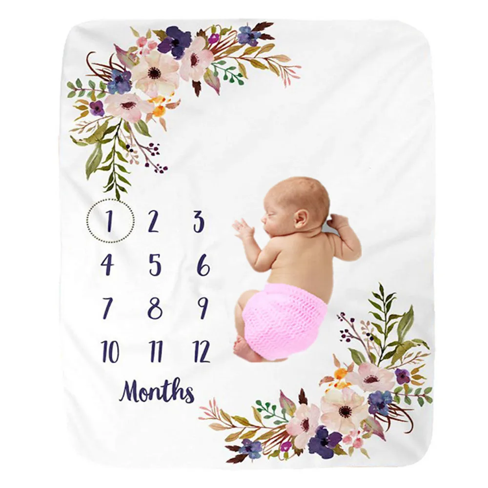 

Newborn Baby Photography Accessories Growth Monthly Blanket Photo Shoot Flannel Background Kids Swaddle Stroller Wrap Bedding