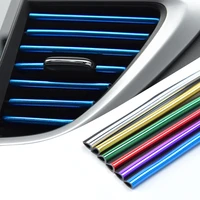 10 pcs car chrome decorative strips auto chrome styling air vent trim strip air conditioner outlet decoration car accessories