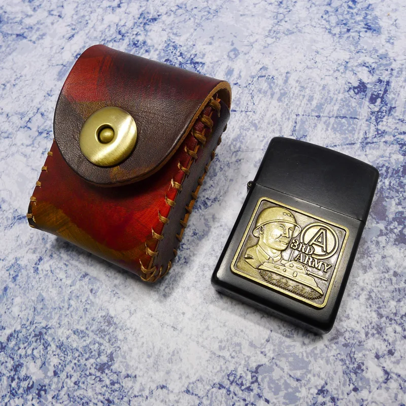 Кожаный чехол Zippo ручной работы из воловьей кожи Зажигалка оболочка на поясе