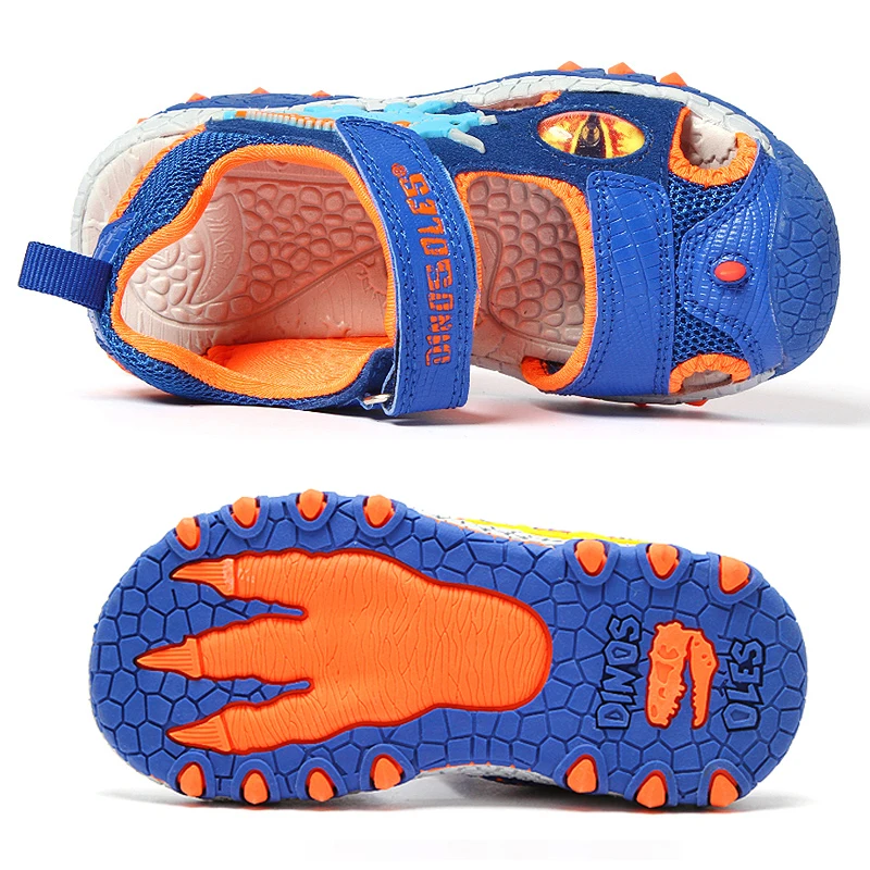 2021 сетчатые сандалии для маленьких мальчиков с 3D динозавром Спортивная детская