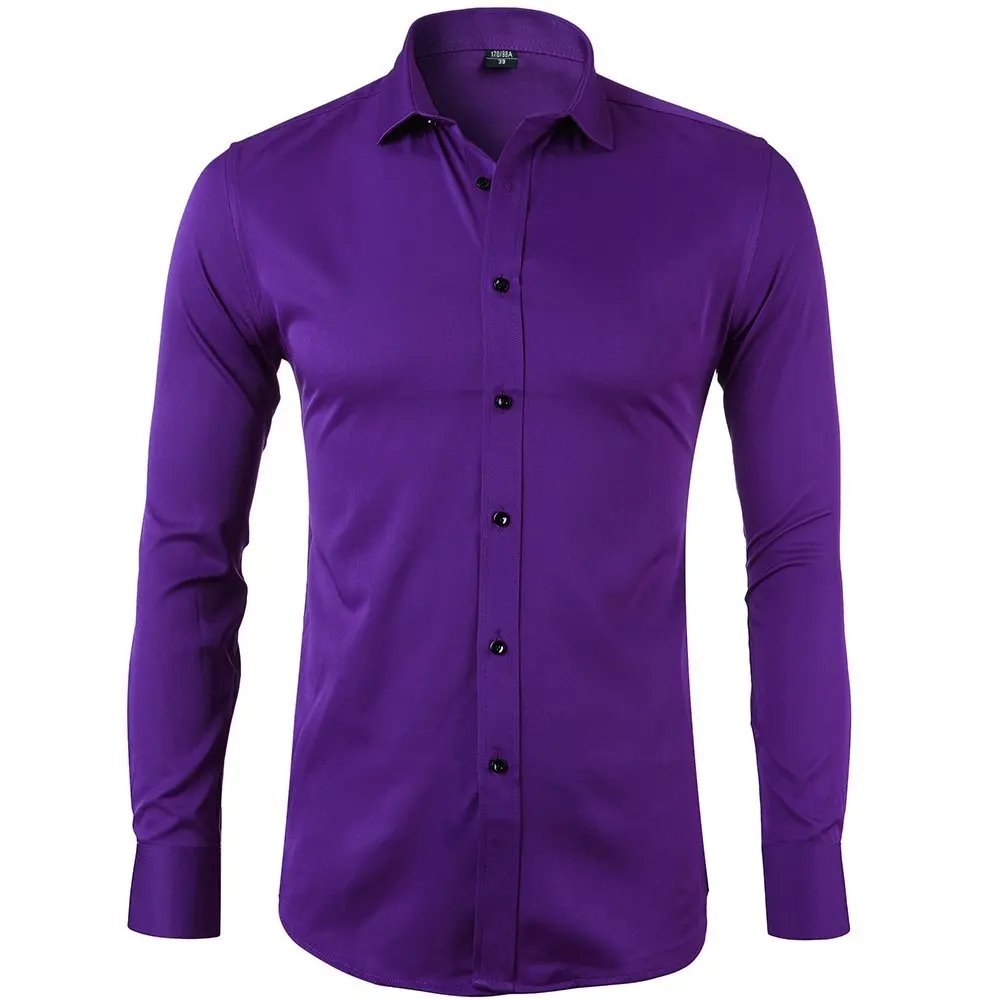 Mens Hot Sale Autumn Business Solid Color Long Sleeve Shirt Cardigan Lapel men shirts shirt long sleeve | Мужская одежда