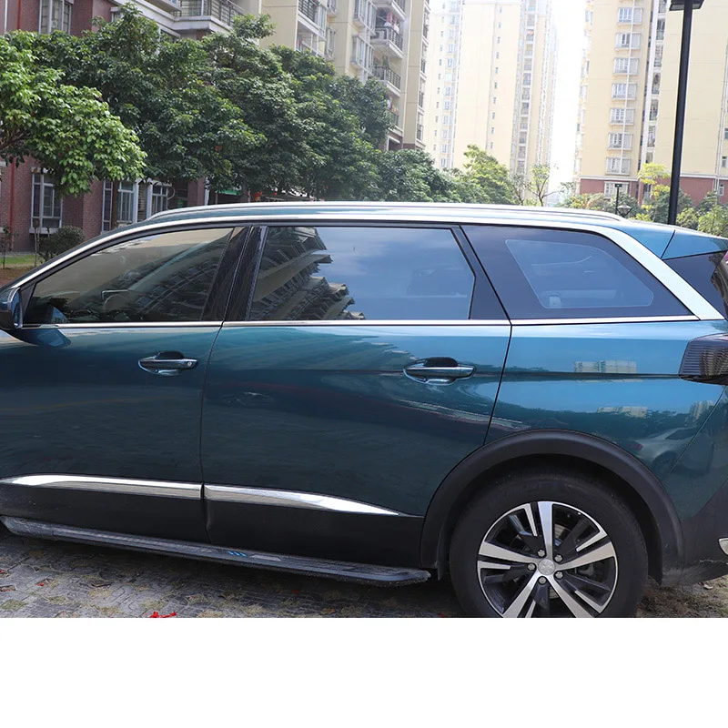 Lsrtw2017 нержавеющая сталь автомобиля нижние Оконные Планки для peugeot 5008 интерьерные аксессуары для формовки - Название цвета: lower trims 8pcs