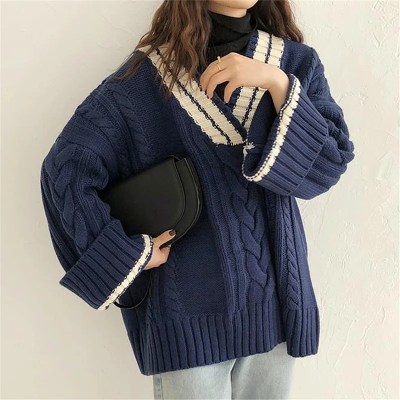 

Autumn and Winter Collar Sweater Women Loose Style Lazy Style