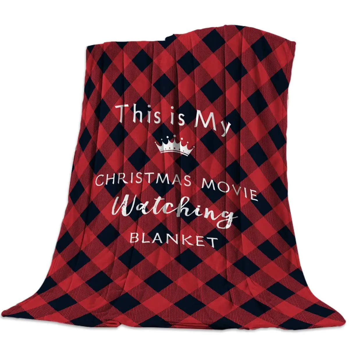 

Luxury Flannel Fleece Throw Blanket, This is My Christmas Movie Watching Blanket Lightweight Super Soft Cozy Warm Reversible Bed