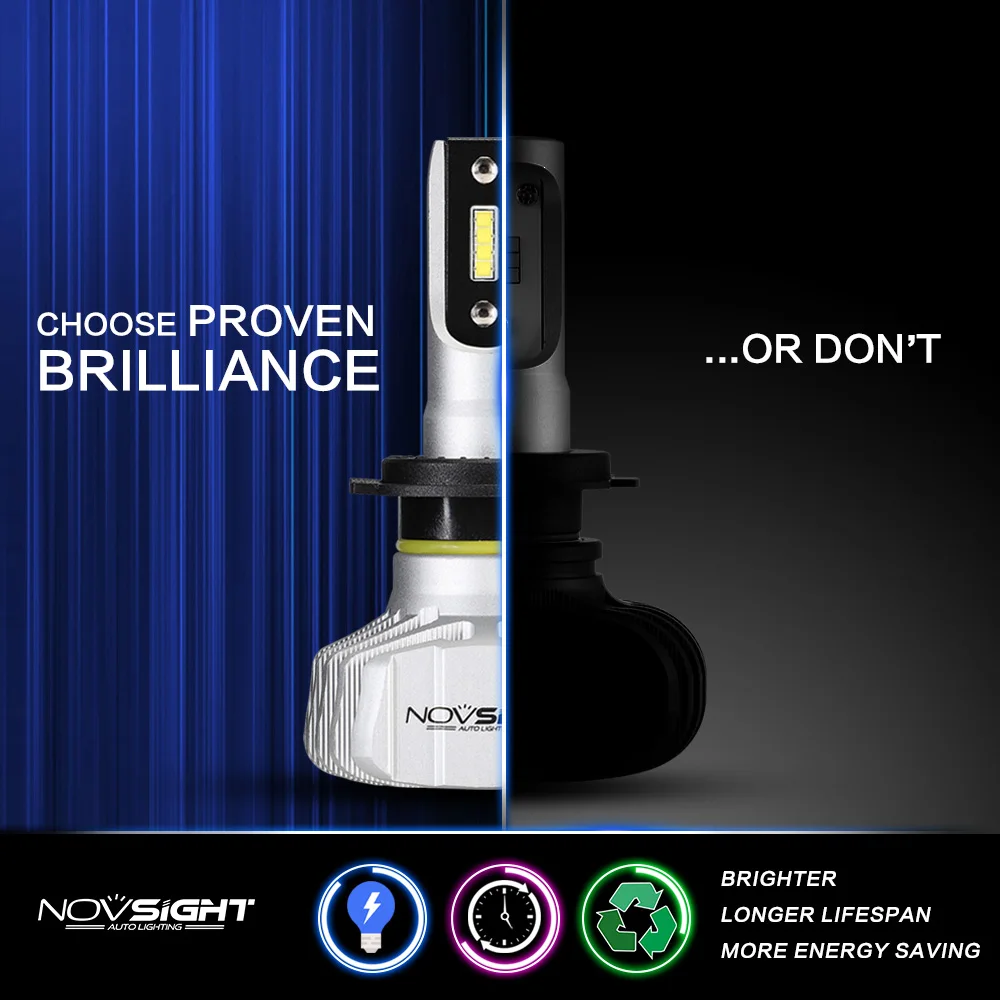 NOVSIGHT H4 9003 светодиодный светильник для автомобилей H1/3/7 H11/13 9005 9006 двойной Hi/Lo
