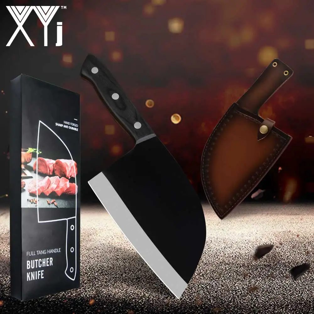 XYj измельчитель Ножи-6 дюймов для нарезки мяса Кливер Кухня Ножи-Heavy Duty мясника