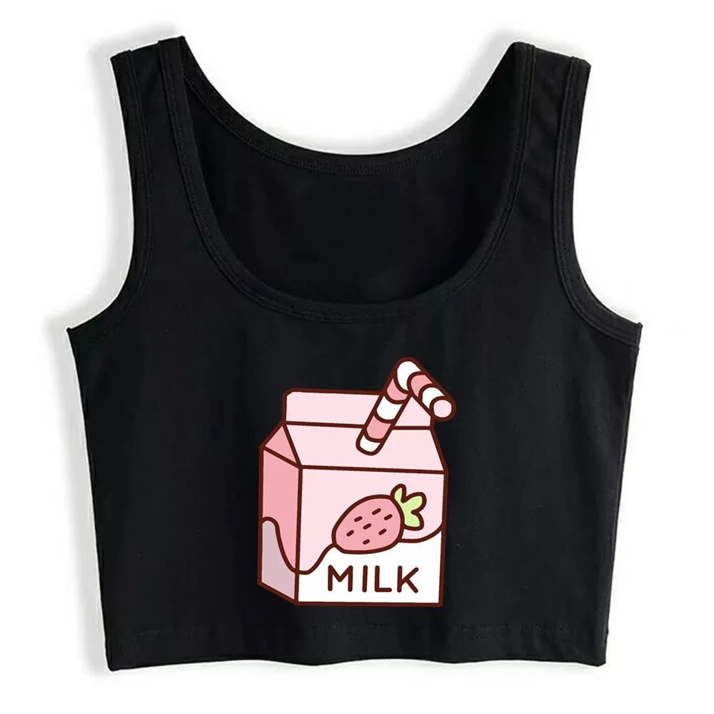 

Crop Top Women Yesstyle Strawberry Milk Grunge Aesthetic Gothic Y2k Tank Top Female Clothes