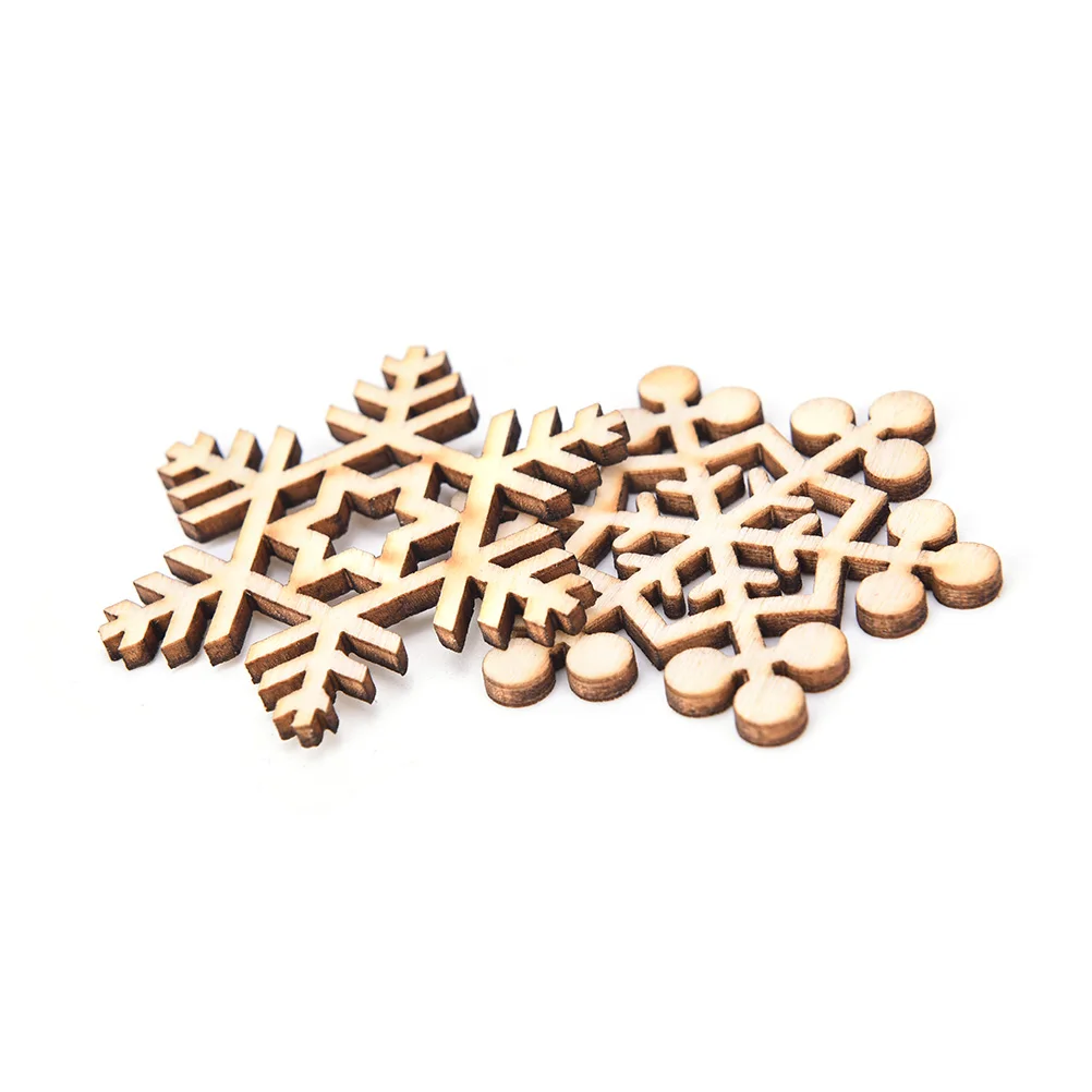 10 шт./лот деревянный кулон снежинка ручной работы Скрапбукинг карфт для