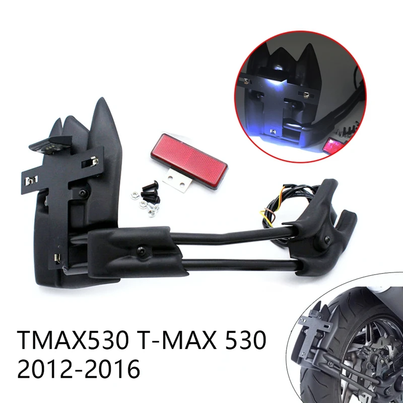 

Заднее крыло мотоцикла держатель номерного знака со светодиодной подсветкой для Yamaha TMAX530 T-MAX 530 2012-2016