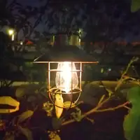 Outdoor Solar Lantern Hanging Solar Tungsten Light Vintage Solar Lamp With Warm White Bulb For Garden Yard Street Decor