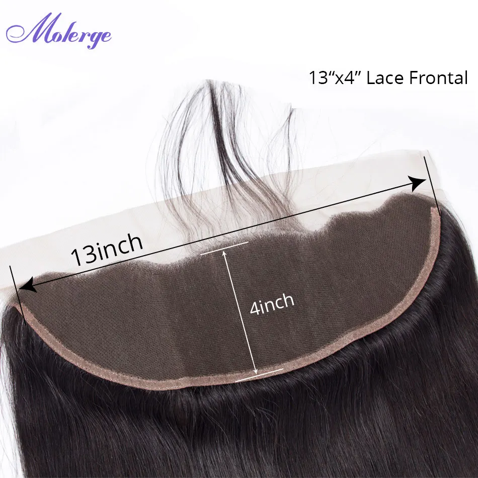 Straight Lace Front Human Hair Lace  Frontal Closure Transparent Lace Front Only Brazilian Cheap Closure Natural Color 8-22 Inch