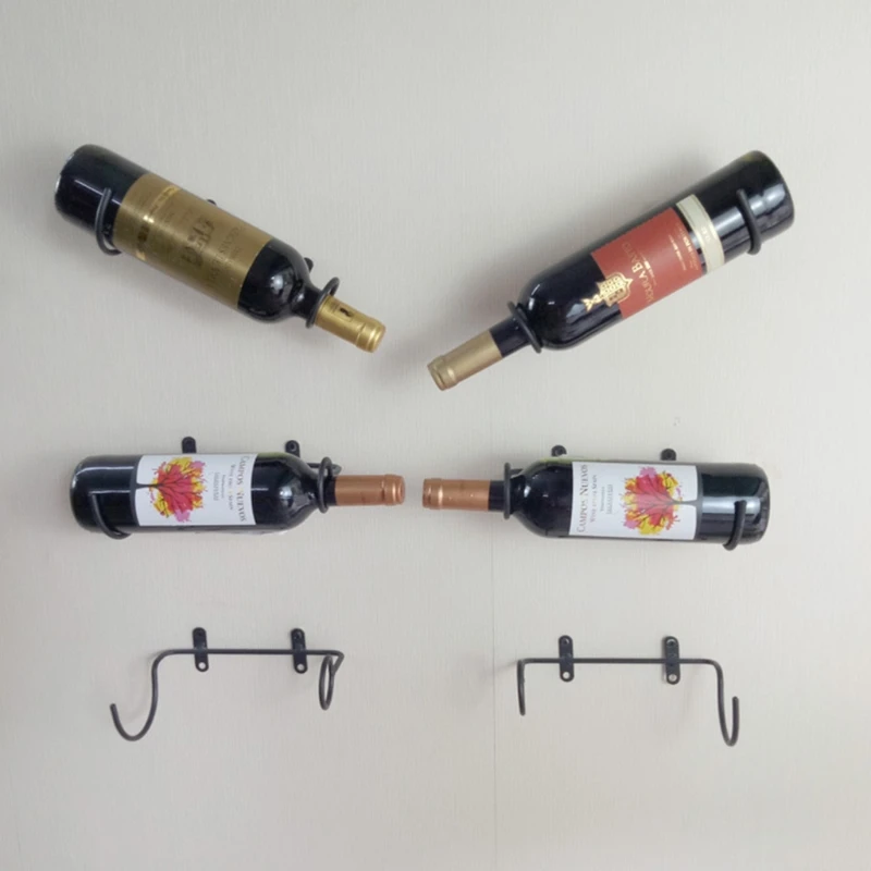 

Wine Wall Holder Wall Mounted Wine Rack Metal Wine Bottle Display Holder for Wine Storage Wall Wine Black
