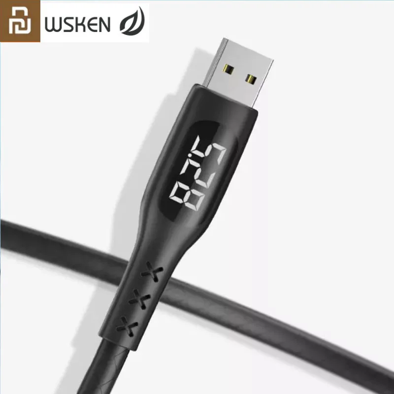 Кабель WSKEN Type C со светодиодным дисплеем 1 2 м|Смарт-гаджеты| |