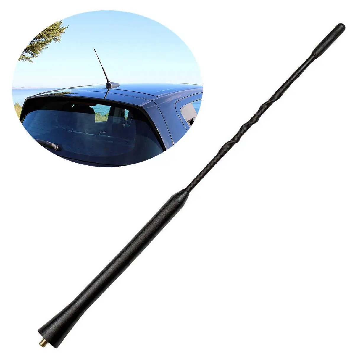 Антенна на крышу автомобиля универсальная 9 11 16 дюймов спиральная кнутая AM FM для