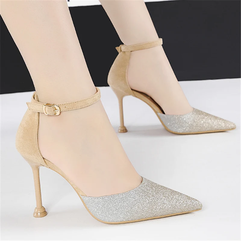 2019 новые женские роскошные босоножки на высоком каблуке 9 см свадебные