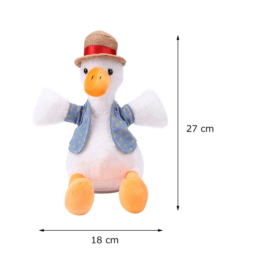 

Electric Repeating Talking Duck Sound Recording Nod Plush Stuffed Toy Talking Duck Electric Voice Hat Decor Doll Kids