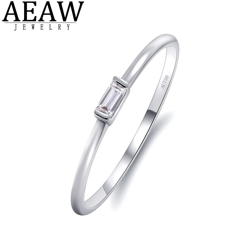 

0,1 карат 2x4 мм в стиле "багет" Муассанит вечерние кольца, изысканные серебряные кольца для Для женщин одноцветное Белое золото 14 карат Сертиф...