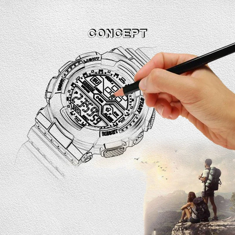 Модные детские часы светодиодные цифровые спортивные для мальчиков и девочек