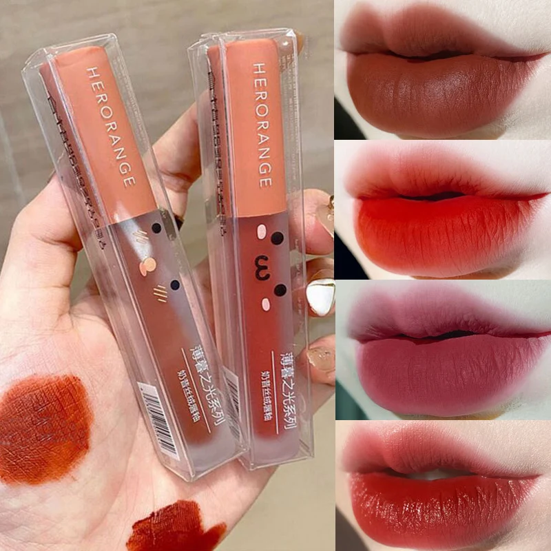 Матовая бархатная помада 6 цветов водостойкая увлажняющая стойкая красная не