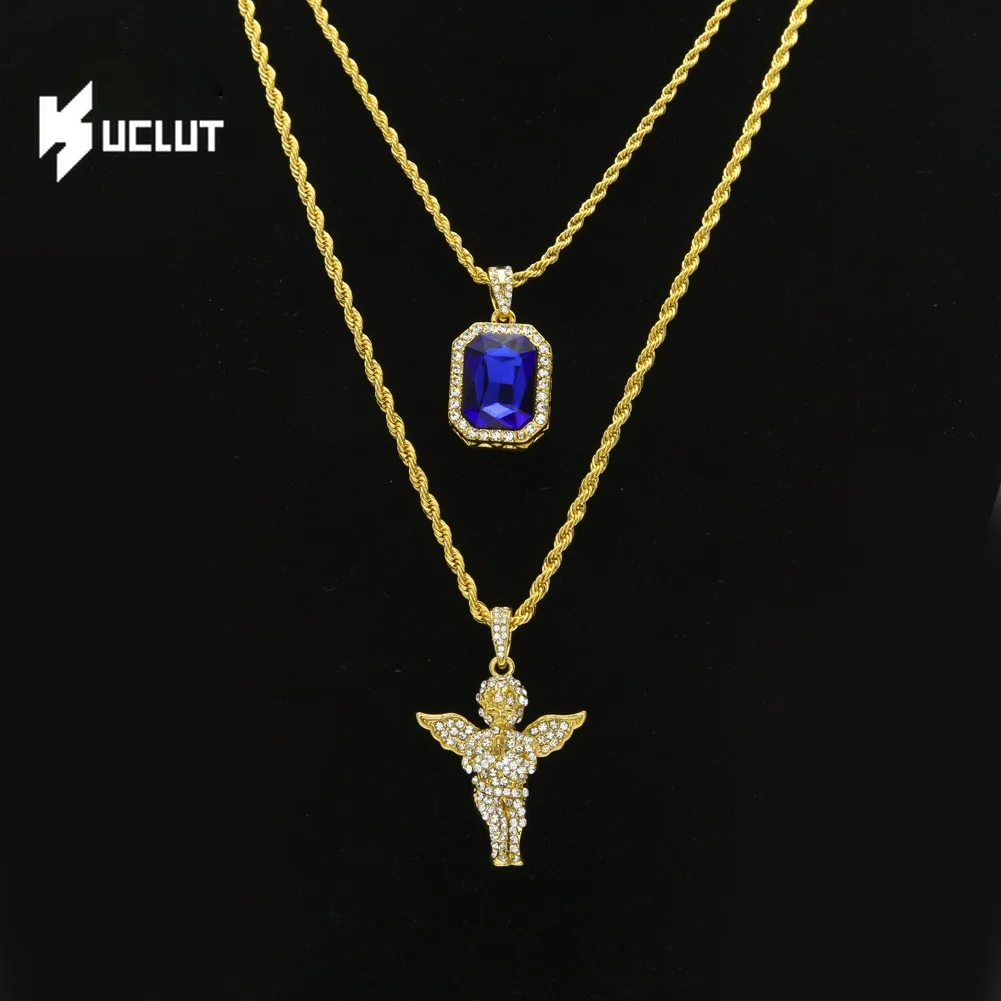 

Charm Jewelry SetHip-hop Men's Pendant Set Mini Gem Jesus Small Gem Set