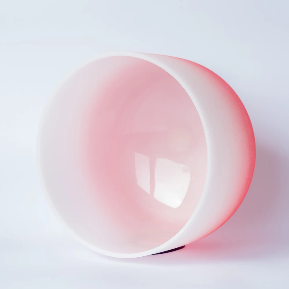 12 дюймовая полуцветная красная чакра с корнем C Кварцевая Хрустальная Поющая