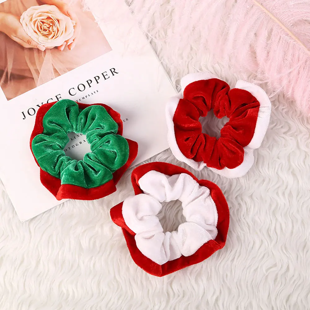 

С Рождеством! 1 шт. милые рождественские резинки для волос, резинка для волос, держатель для конского хвоста, красные и зеленые женские рожде...