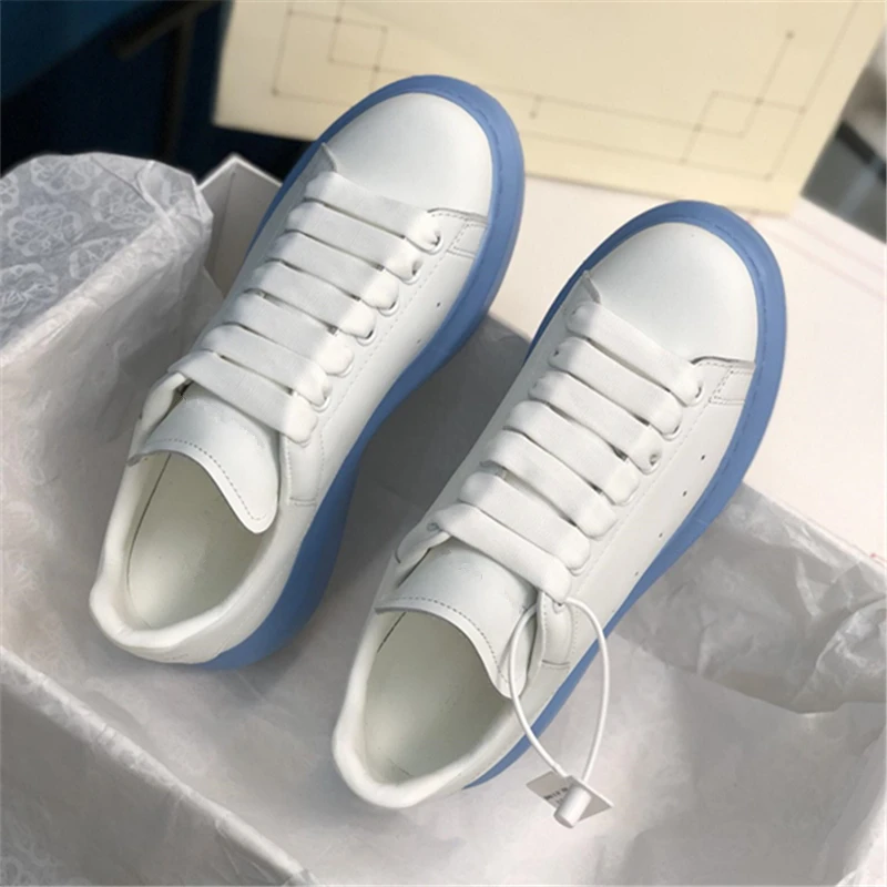 

Fashion White Real Leather Women Chunky Sneakers White Shoes Lace Up Tenis Feminino Zapatos De Mujer Platform Women Casual Shoe