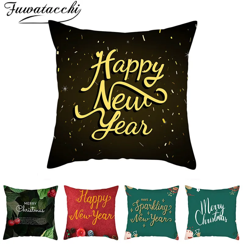 Новогодняя подушка с надписью Fuwatacchi рождественские декоративные наволочки для