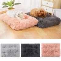 crate bed mat fluffy dog sleeping mattress with anti slip backing medium large dog cat bed long plush calming pet bed soft pe