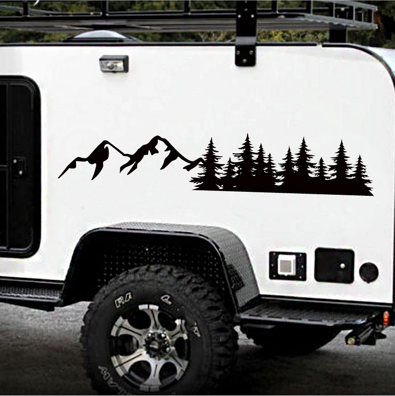 

Creative Camper Offroad Tree Forest Nature Scene Mountai Car Sticker Accessories Vinyl Decal Car Styling PVC 30cm X 6cm