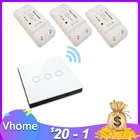 VHome беспроводной пульт дистанционного управления сенсорный выключатель, умный RF 433MHz релейный Приемник DC источник питания 170 v-250 v 5A передатчик контроллер