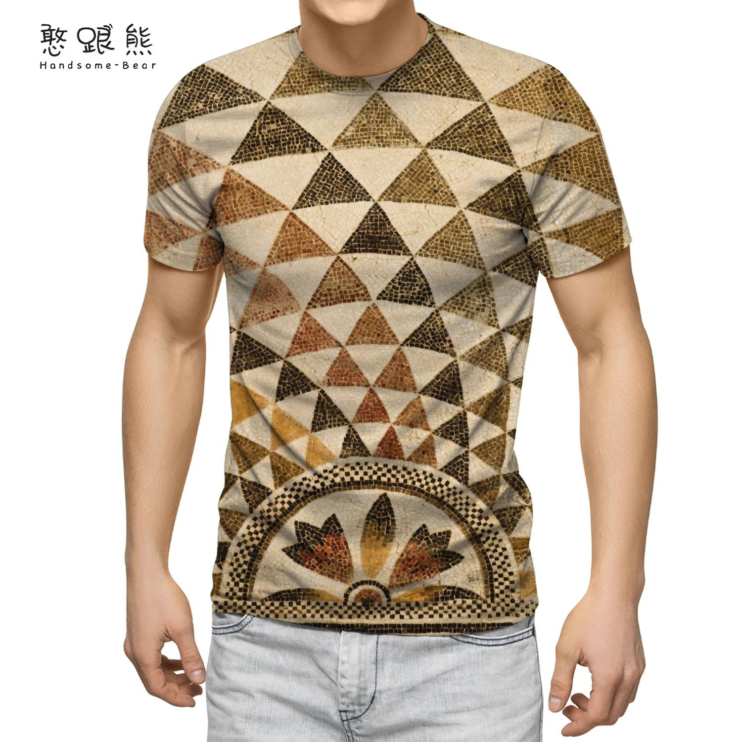 

Color Pattern T-shirt Men's Short-Sleeved Round Neck Shirt Fashion Casual Summer Wear Unisex Colour T-shirt Oversized T-shirt