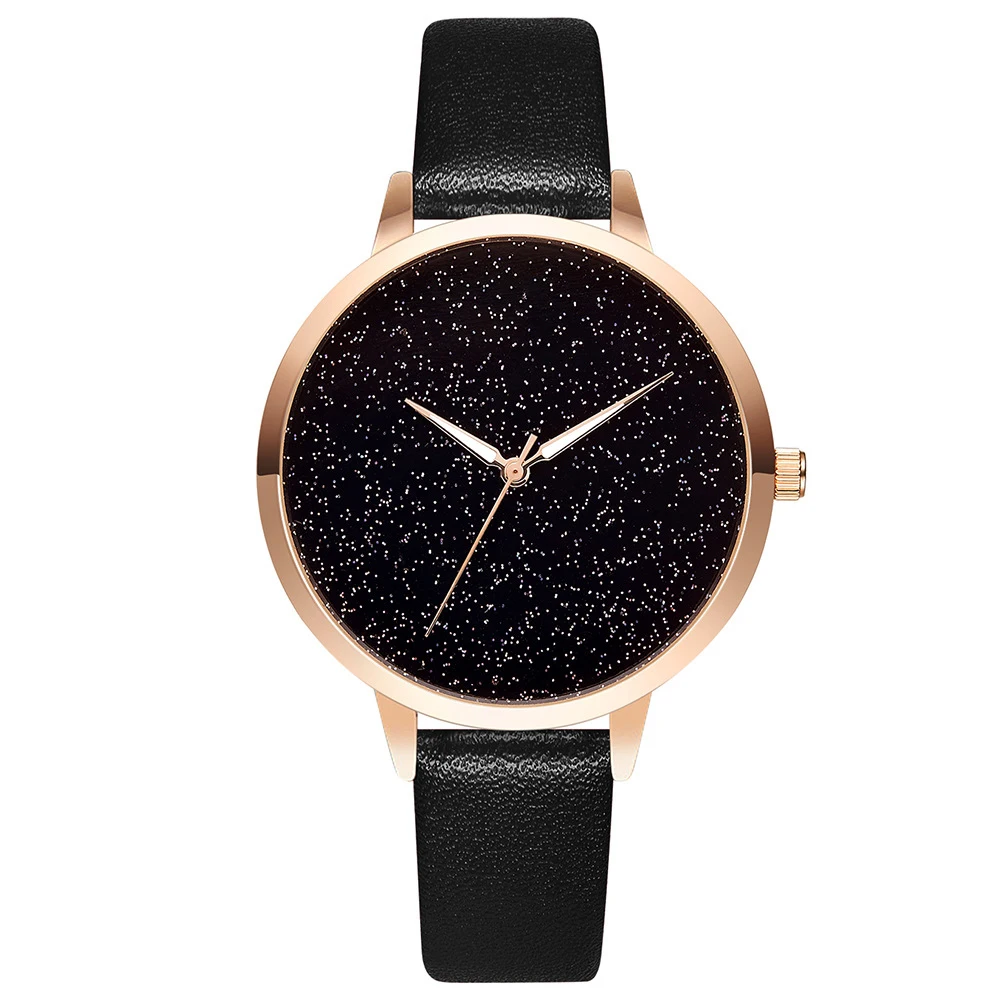 

Fashion Romantic Quartz Round Women Watches Starry Sky Dial Leather Unique Design Ladies Watch Dress Gfit Relogio Feminino