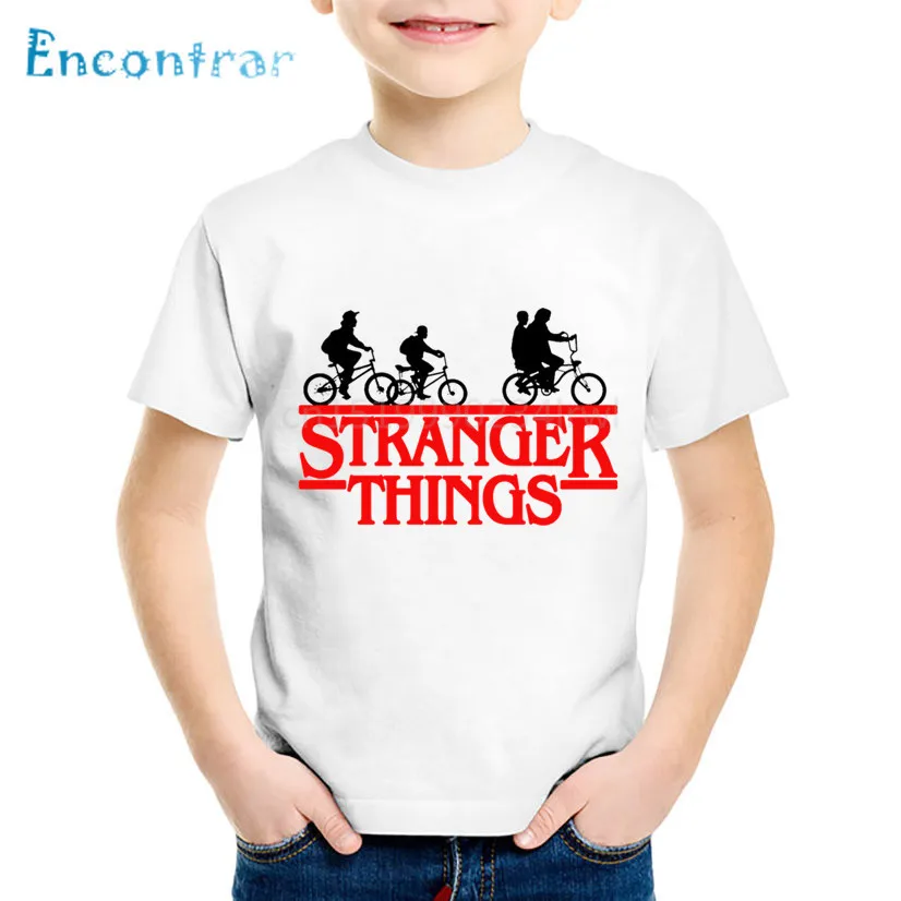 Детские модные футболки с принтом очень странные дела Детская летняя одежда