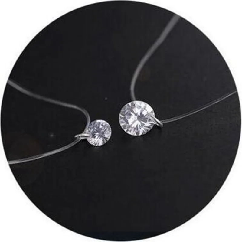 Ожерелья с кулоном из циркония ослепительное невидимое ожерелье хрустальной