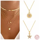 Женское колье с подвеской в виде подсолнуха, из серебра 925 пробы