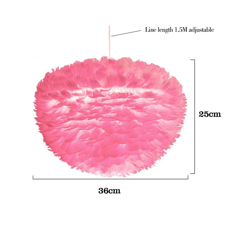 pink36cm Подвесные светильники, Подвесная лампа с перьями, Скандинавский дизайн, подвесной светодиодный художественный декоративный Романтический подвесной светильник, светильник в стиле лофт, светильники - Цвет корпуса: pink36cm