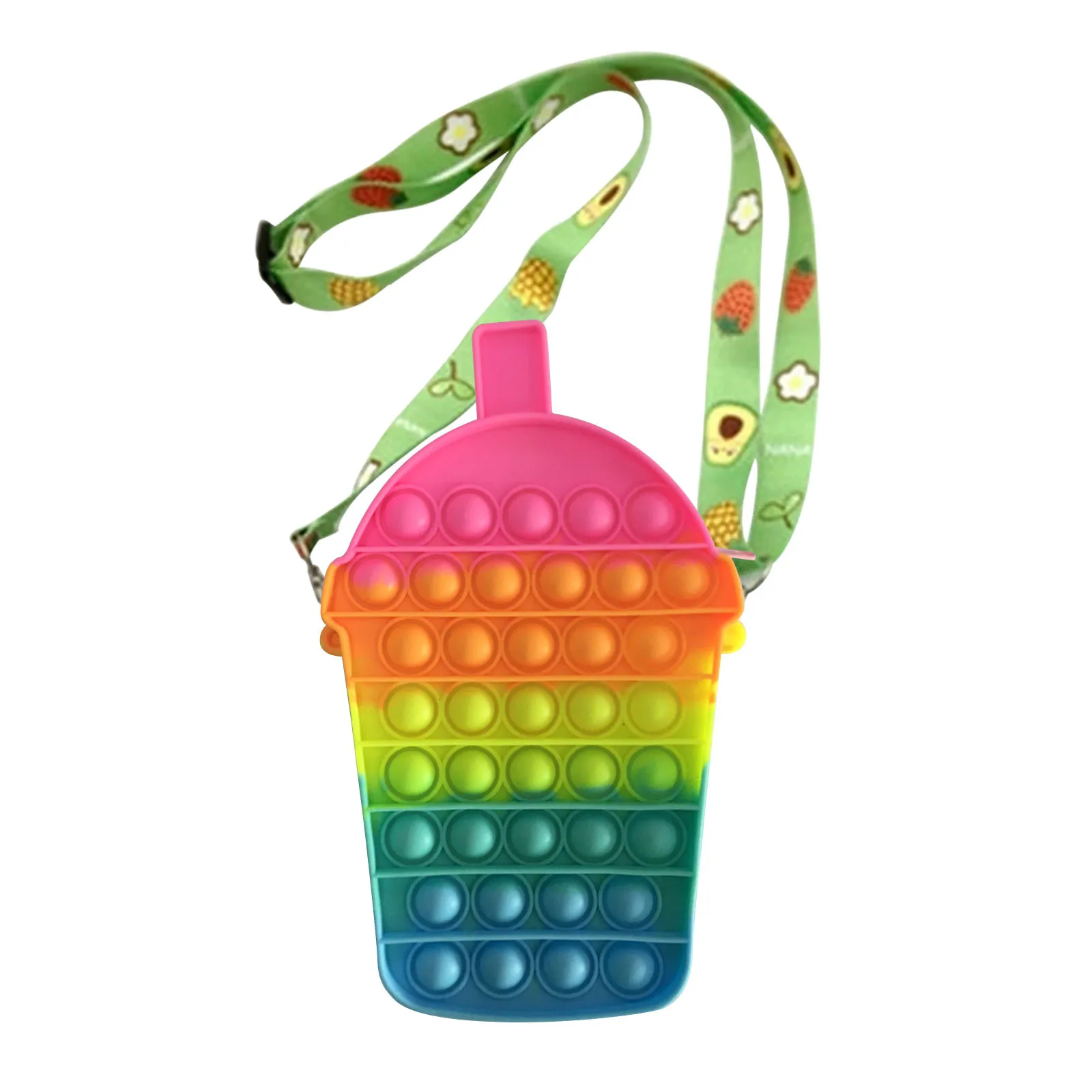 

Popits Popite popet сенсорная силиконовая пузырчатая соломенная сумка для хранения декомпрессионная сумка