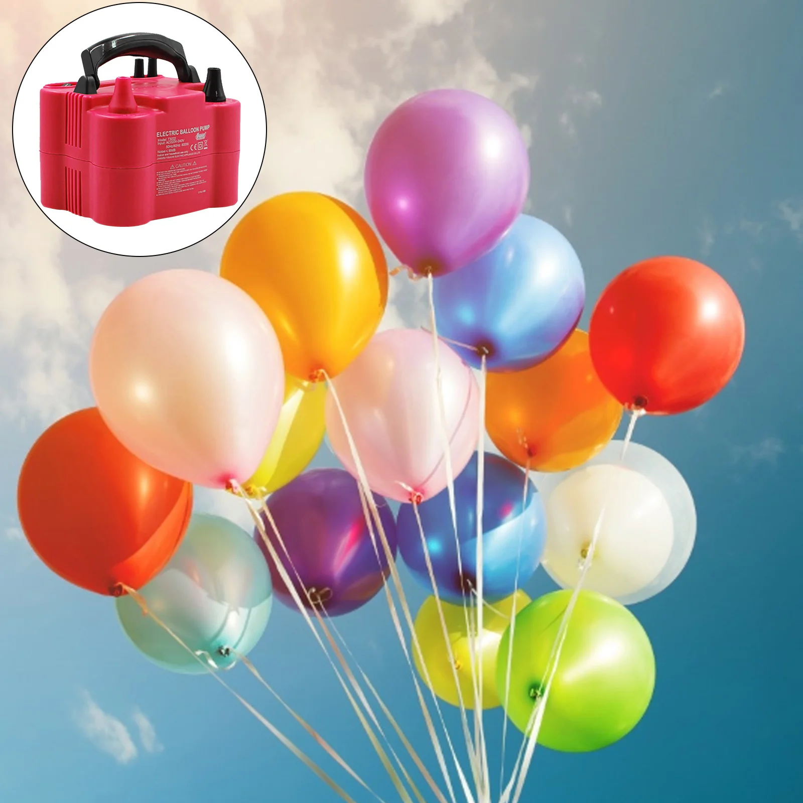 

EU Plug Balloon Air Pump 220V Electric High Power Two Nozzle Air Blower Balloon Inflator Pump Fast Portable Inflatable Tool