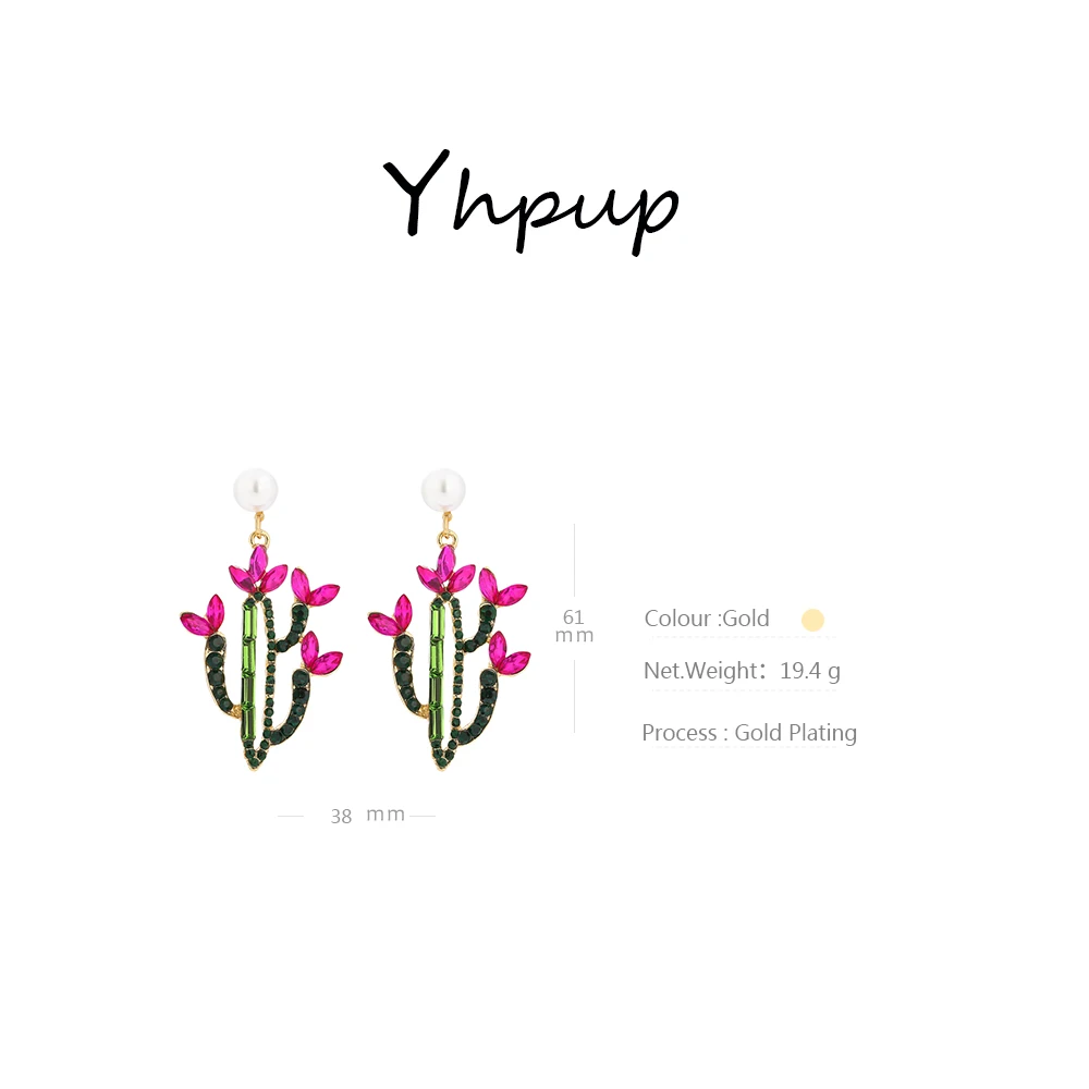 Yhpup новые красочные хрустальные висящие каплевидные жемчужные длинные серьги с