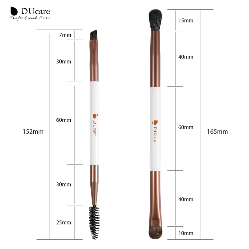 DUcare, 2 шт., кисти для теней, кисть для бровей+ гребень для бровей, кисть для бровей, Профессиональные кисти для макияжа, кисть для смешивания бровей