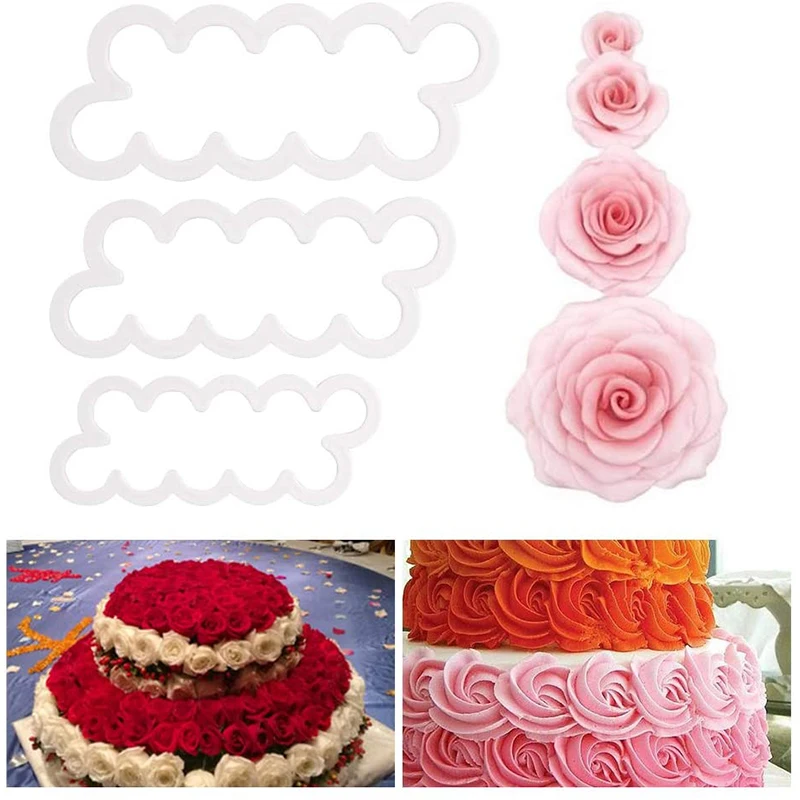 3 шт. лепесток розы цветочный резак для помадки украшения форма сахарной глазури