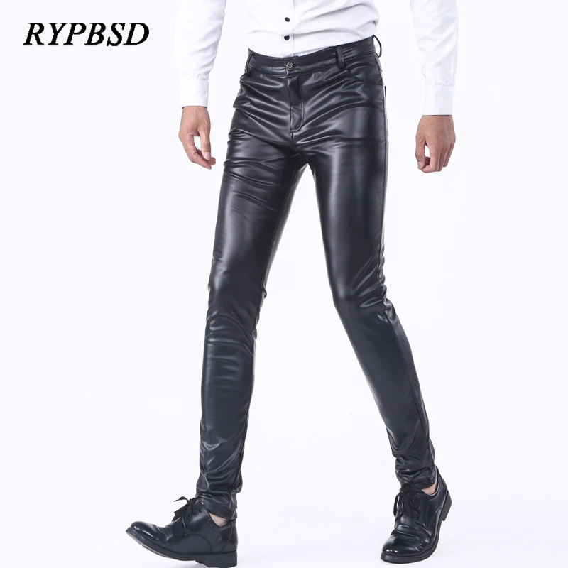 Мужские зимние брюки из искусственной кожи модные высококачественные