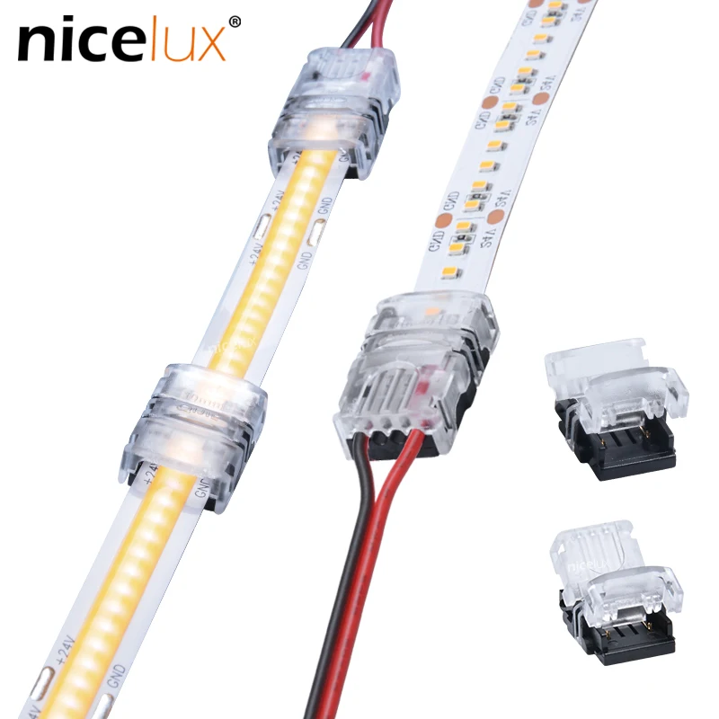 COB высокой плотности Светодиодные ленты Разъем для 2pin IP20 5050 3528 SMD 144 240 300 512