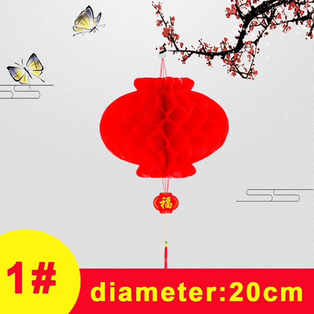 

10 pcs Waterproof Good Fortune Red Paper Lanterns for Chinese New Year Spring Festival Party Celebration Home Decor