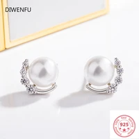 real pearl jewelry s925 sterling silver earrings for women aros mujer orecchini pearl bizuteria wedding gemstone stud earrings
