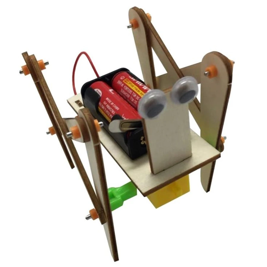 DIY деревянная электрическая игрушка робот ползающий собака научный эксперимент