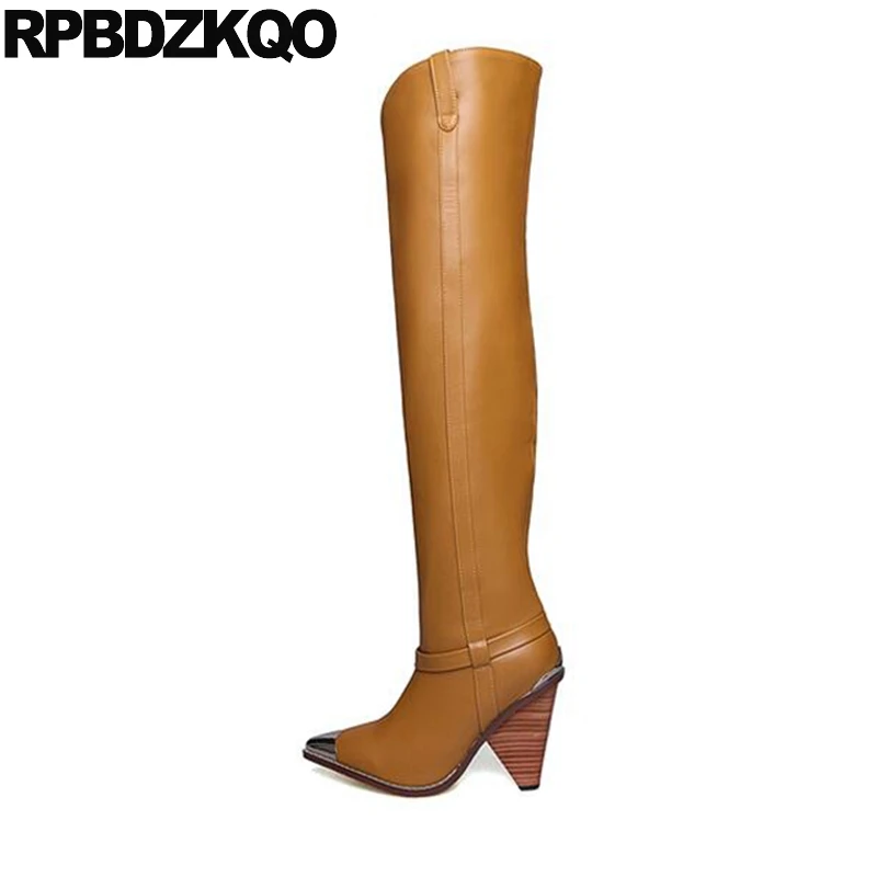 Высокое качество высокие сапоги для размера плюс женщин 10 Ботфорты с
