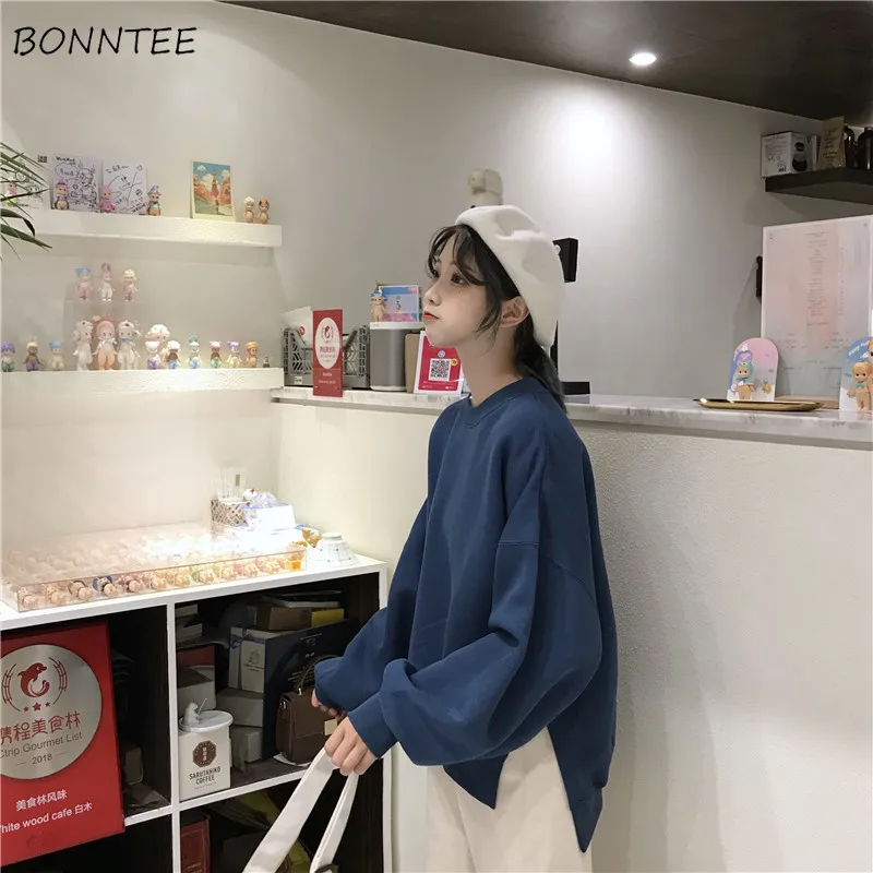 Женские свободные толстовки в стиле Харадзюку модные свитеры с вышитыми буквами